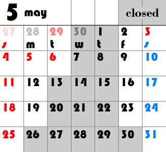 5月のカレンダー